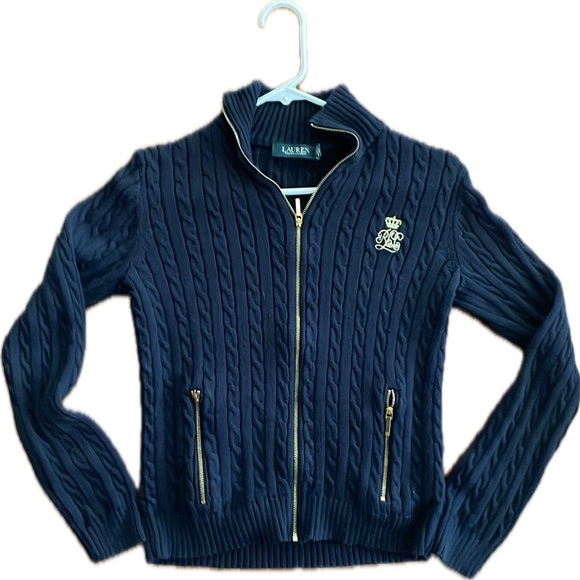 Lauren Ralph Lauren Sweaters - Lauren Ralph Lauren Blue Full Zip Sweater Women’s Size Small